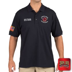 "LEADING CREEK VOLUNTEER FIRE DEPARTMENT" (EMBROIDERY) UTILITY SHORT SLEEVE POLO (NAVY)