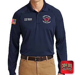 "LEADING CREEK VOLUNTEER FIRE DEPARTMENT" (NAVY) (EMBROIDERY) CornerStone® - Select Long Sleeve Snag-Proof Tactical Polo