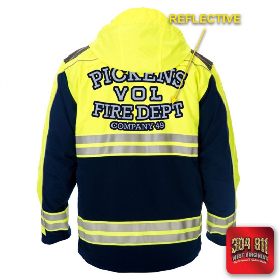 "PICKENS VOLUTEER FIRE DEPARTMENT" GAME - HIGH VIZ RESCUE JACKET PARKA (NAVY)