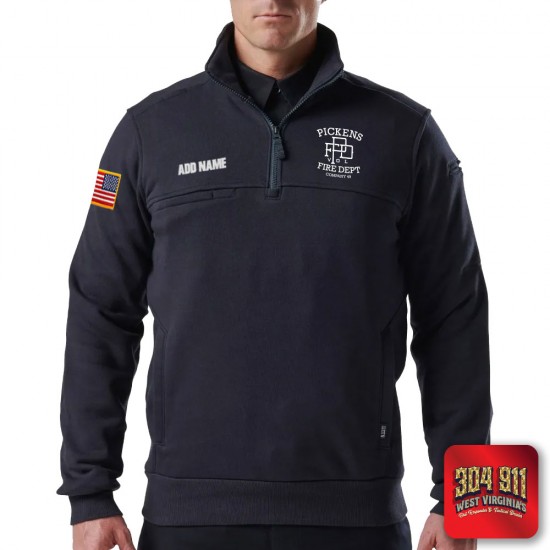 "PICKENS VOLUTEER FIRE DEPARTMENT" 5.11 JOB SHIRT 1/4 ZIP 2.0 (NAVY)