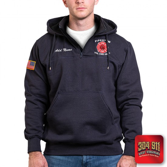 "PIPESTEM VOL FIRE DEPARTMENT" GAME - The Hooded Work Shirt (NAVY)