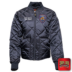 "BRENTON VOLUNTEER FIRE DEPARTMENT" GAME - The Ladies Fit Bravest Diamond Quilt Jacket (NAVY)