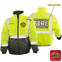 "BRENTON VOLUNTEER FIRE DEPARTMENT" GAME - The Econo Black Bottom Bomber (NEON LIME)