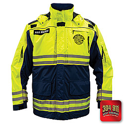 "BRENTON VOLUNTEER FIRE DEPARTMENT" GAME - HIGH VIZ RESCUE JACKET PARKA (NAVY)