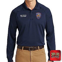 "BRENTON VOLUNTEER FIRE DEPARTMENT" (NAVY) (EMBROIDERY) CornerStone® - Select Long Sleeve Snag-Proof Tactical Polo