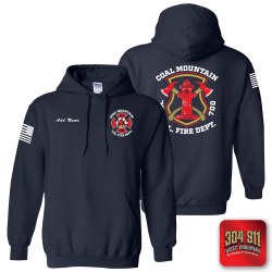 "COAL MOUNTAIN VOLUNTEER FIRE DEPARTMENT" NAVY GILDAN WORK HOODIE
