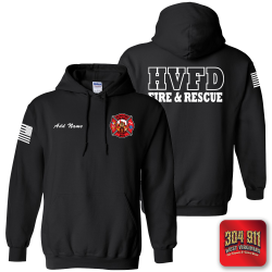 "HANOVER VOL FIRE DEPT" BLACK GILDAN WORK HOODIE