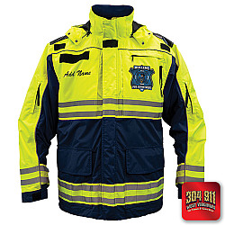 "MULLENS FIRE DEPARTMENT" GAME - HIGH VIZ RESCUE JACKET PARKA (NAVY)