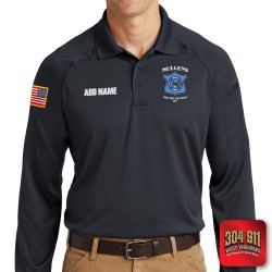 "MULLENS FIRE DEPARTMENT" (EMBROIDERY) CornerStone® - Select Long Sleeve Snag-Proof Tactical Polo (CHARCOAL)