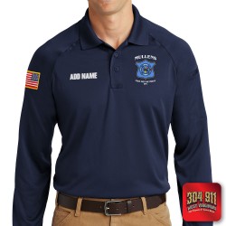 "MULLENS FIRE DEPARTMENT" (EMBROIDERY) CornerStone® - Select Long Sleeve Snag-Proof Tactical Polo (NAVY)