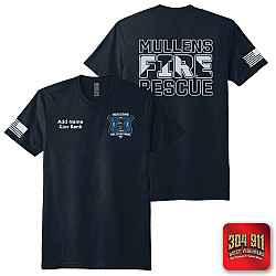 "MULLENS FIRE DEPARTMENT" (NAVY) Next Level Apparel® Adult CVC Sueded Tee