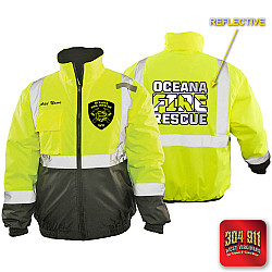 "OCEANA FIRE RESCUE" GAME - The Econo Black Bottom Bomber (NEON LIME)