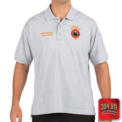 "OCEANA FIRE RESCUE" (EMBROIDERY) UTILITY SHORT SLEEVE POLO (HEATHER GRAY)