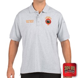 "OCEANA FIRE RESCUE" TACTICAL JERSEY SHORT SLEEVE POLO (HEATHER GRAY)