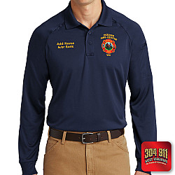 "OCEANA FIRE RESCUE" (NAVY) (EMBROIDERY) CornerStone® - Select Long Sleeve Snag-Proof Tactical Polo
