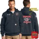 "OCEANA FIRE RESCUE" NEW NAVY Carhartt ® Rain Defender ® Paxton Heavyweight Hooded Zip Mock Sweatshirt