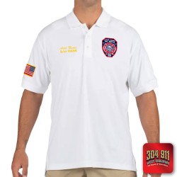 "UPPER LAUREL FIRE-RESCUE" (EMBROIDERY) UTILITY SHORT SLEEVE POLO (WHITE)