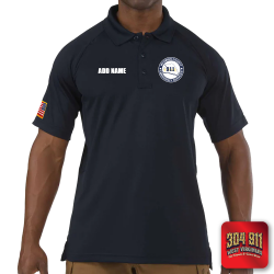 "WYOMING COUNTY 911 EMERCENCY SERVICES" (NAVY) PERFORMANCE SHORT SLEEVE POLO TECH