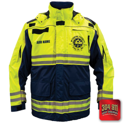 "WYOMING COUNTY FIRE CO. INC." GAME - HIGH VIZ RESCUE JACKET PARKA (NAVY)