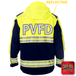 "WYOMING COUNTY FIRE CO. INC." GAME - HIGH VIZ RESCUE JACKET PARKA (NAVY)