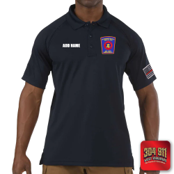 "WYOMING COUNTY FIRE CO. INC." (NAVY) PERFORMANCE SHORT SLEEVE POLO TECH