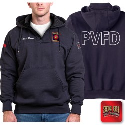 "WYOMING COUNTY FIRE CO. INC." GAME - The Hooded Work Shirt (NAVY)