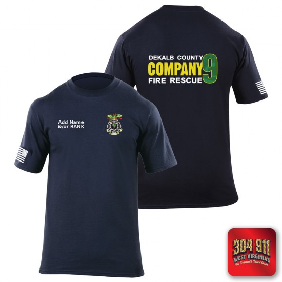 "DEKALB COUNTY FIRE RESCUE STATION 9" 5.11 STATION WEAR SHORT SLEEVE T-SHIRT