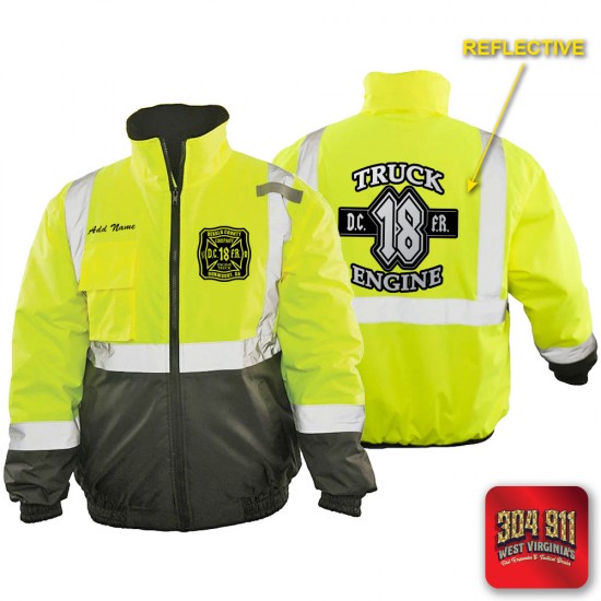"DEKALB COUNTY FIRE STATION 18" GAME - The Econo Black Bottom Bomber (NEON LIME)