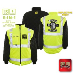 "DEKALB COUNTY FIRE STATION 18" GAME - The 6 in 1 Jacket (NEON LIME)