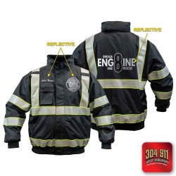"DEKALB COUNTY STATION 8" GAME - The G-CLIPSE Line™ Bomber with Hideaway Hood (BLACK)