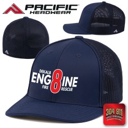 "DEKALB COUNTY STATION 8" Pacific Headwear Trucker Flexfit® Cap (NAVY)