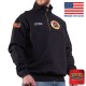 "DEKALB COUNTY STATION 8" GAME - The Firefighter's Zip Turtleneck Job Shirt (NAVY) (USA MADE)