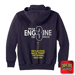"DEKALB FIRE RESCUE STATION 3" NAVY - GAME - The Hooded Work Shirt (EMBROIDERED)