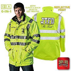 "JACKSON TRAIL FIRE DEPARTMENT" GAME - The 6 in 1 Jacket (NEON LIME)