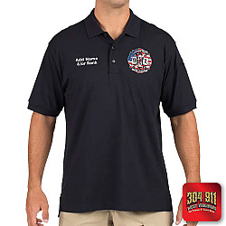 "JACKSON TRAIL RESCUE ENGINE 91" (NAVY) 5.11 Tactical® Tactical Jersey Short Sleeve Polo