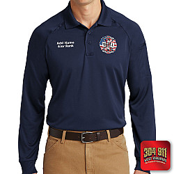"JACKSON TRAIL RESCUE ENGINE 91" (NAVY) (EMBROIDERY) CornerStone® - Select Long Sleeve Snag-Proof Tactical Polo