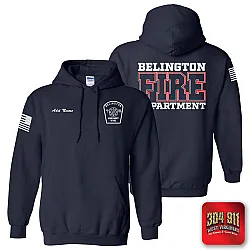 "BELINGTON VOL. FIRE DEPARTMENT" NAVY GILDAN WORK HOODIE