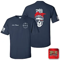 "BELINGTON VOL. FIRE DEPARTMENT" "B.F.F.A." NAVY WORK TEE