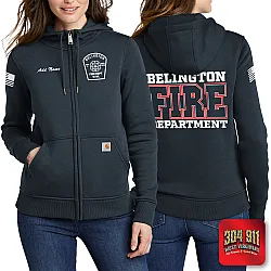 "BELINGTON VOL. FIRE DEPARTMENT" Carhartt® Women’s Clarksburg Full-Zip Hoodie (NAVY)