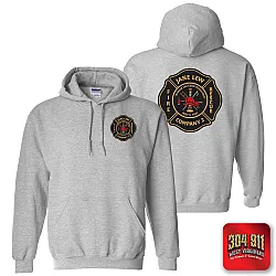 "JANE LEW FIRE DEPARTMENT" SPORTS GREY GILDAN WORK HOODIE