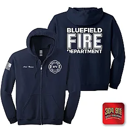 "BLUEFIELD WV FIRE DEPARTMENT" NAVY GILDAN Heavy Blend™ Full-Zip Hooded Sweatshirt
