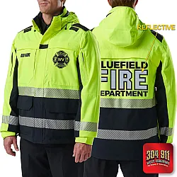 "BLUEFIELD WV FIRE DEPARTMENT" (REFLECTIVE PRINT) RESPONDER HI-VIS PARKA 2.0 5.11 Tactical (DARK NAVY)