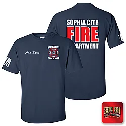 "SOPHIA CITY FIRE & EMS" NAVY WORK TEE