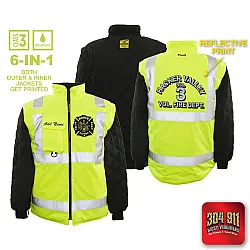 "HACKER VALLEY FIRE DEPARTMENT" GAME - The 6 in 1 Jacket (NEON LIME)