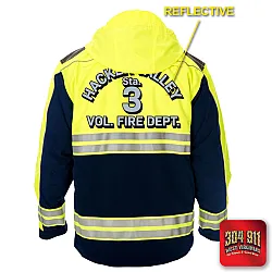 "HACKER VALLEY FIRE DEPARTMENT" GAME - HIGH VIZ RESCUE JACKET PARKA (NAVY)