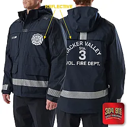 "HACKER VALLEY FIRE DEPARTMENT" (REFLECTIVE PRINT) RESPONDER PARKA 2.0 5.11 Tactical (DARK NAVY)