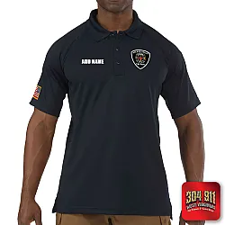"HACKER VALLEY FIRE DEPARTMENT" (EMBROIDERY) PERFORMANCE SHORT SLEEVE POLO TECH