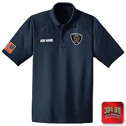 "HACKER VALLEY FIRE DEPARTMENT" (EMBROIDERY) CornerStone® - Select Snag-Proof Tactical Polo (NAVY)