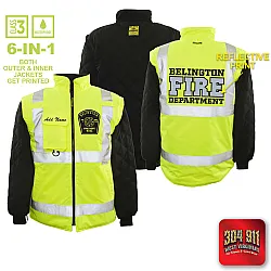 "BELINGTON VOL. FIRE DEPARTMENT" GAME - The 6 in 1 Jacket (NEON LIME)