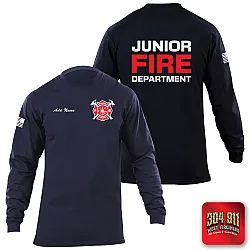 "JUNIOR VOLUNTEER FIRE DEPARTMENT" 5.11 STATION WEAR LONG SLEEVE T-SHIRT